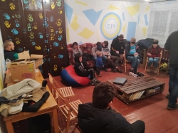 Переглянули в молодіжному центрі "Січ" документальний фільм "Жива" та пограли в гру Криївка.